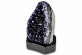 Deep Purple Amethyst Geode With Wood Base - Uruguay #342738-1